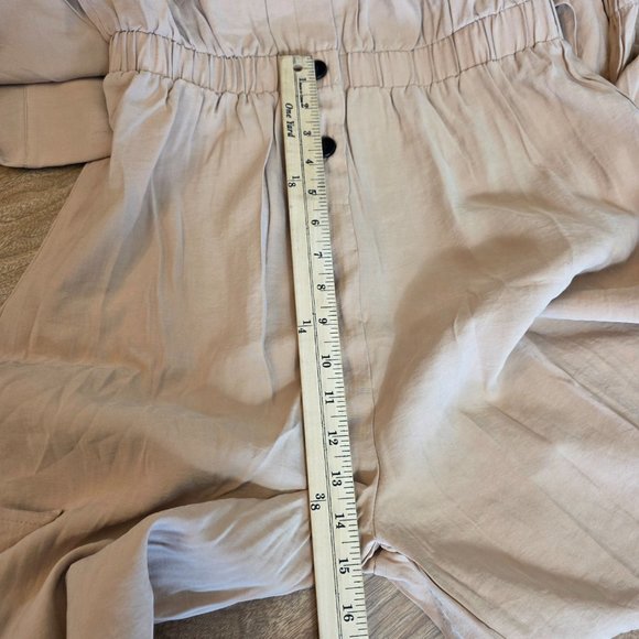 Charmant Ciel Women's Jumpsuit Cargo Style Jogger Large Khaki Elastic Waist - Picture 14 of 16